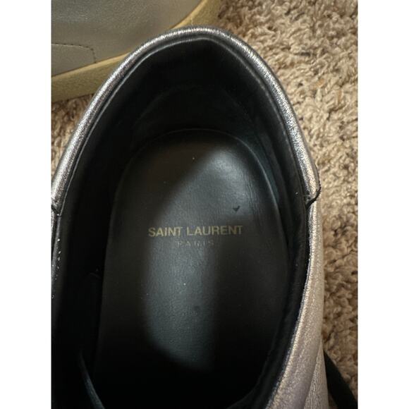 Saint Laurent Silver Sneakers Embroidered Size 43 Mens 10 **flaw** main image 7